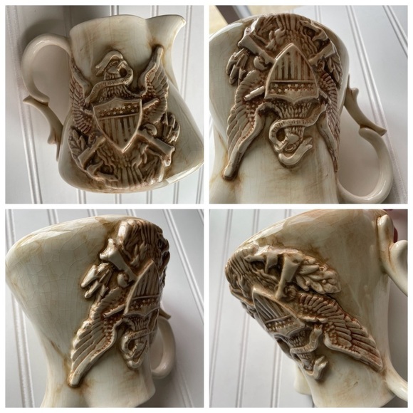 Americana Vintage Ceramic Handmade Pottery Vase Pitcher Great Seal of U.S. Rare - Picture 4 of 12